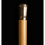Command baton with gold handle with gold initials, 19th century