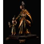 Important Large Saint Joseph with the Child, Quito or New Granada, Spanish colonial work from the en