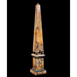Imposing Large Obelisk, Rome, 19th - 20th century Italian work, in yellow marble from Siena