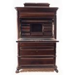 English cabinet with drawers in Mahogany, 19th century