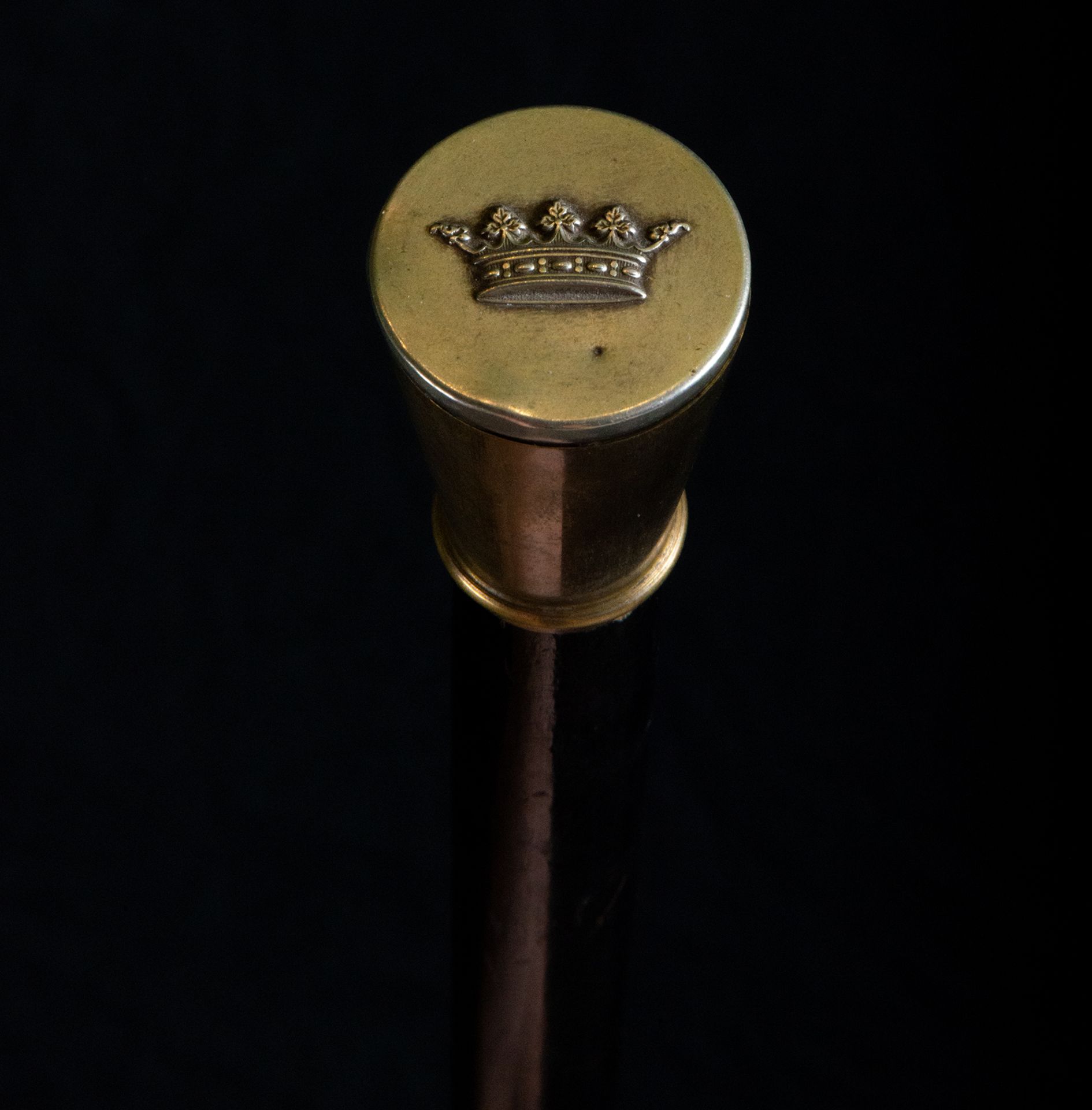 Marquis cane with silver handle topped with a Royal Crown, 19th century - Image 3 of 4