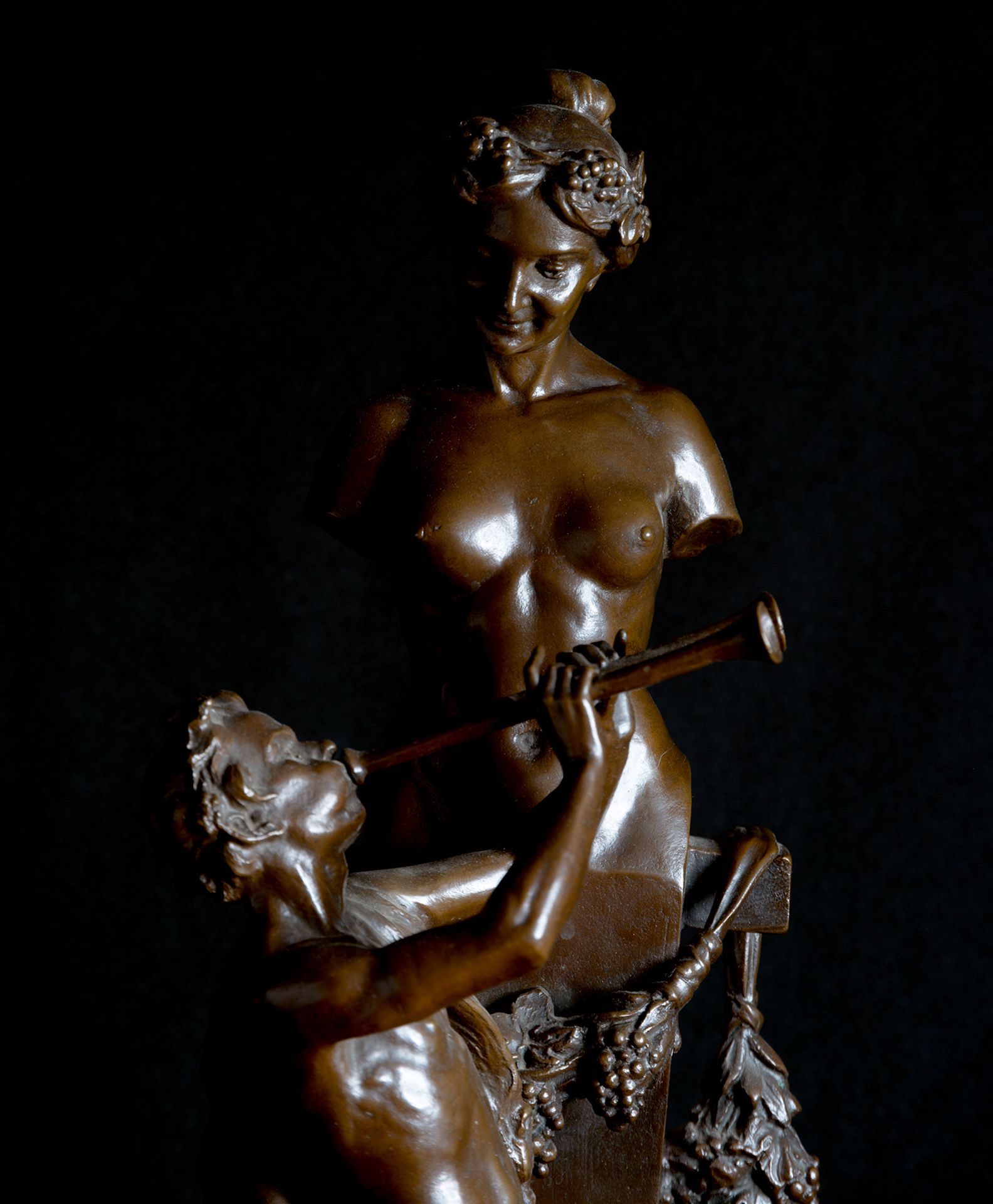Faun with Odalisque in Bronze, Benk Johannes (Johann), 1844-1914 (Austria), Turn-of-the-Century Aust - Image 3 of 6