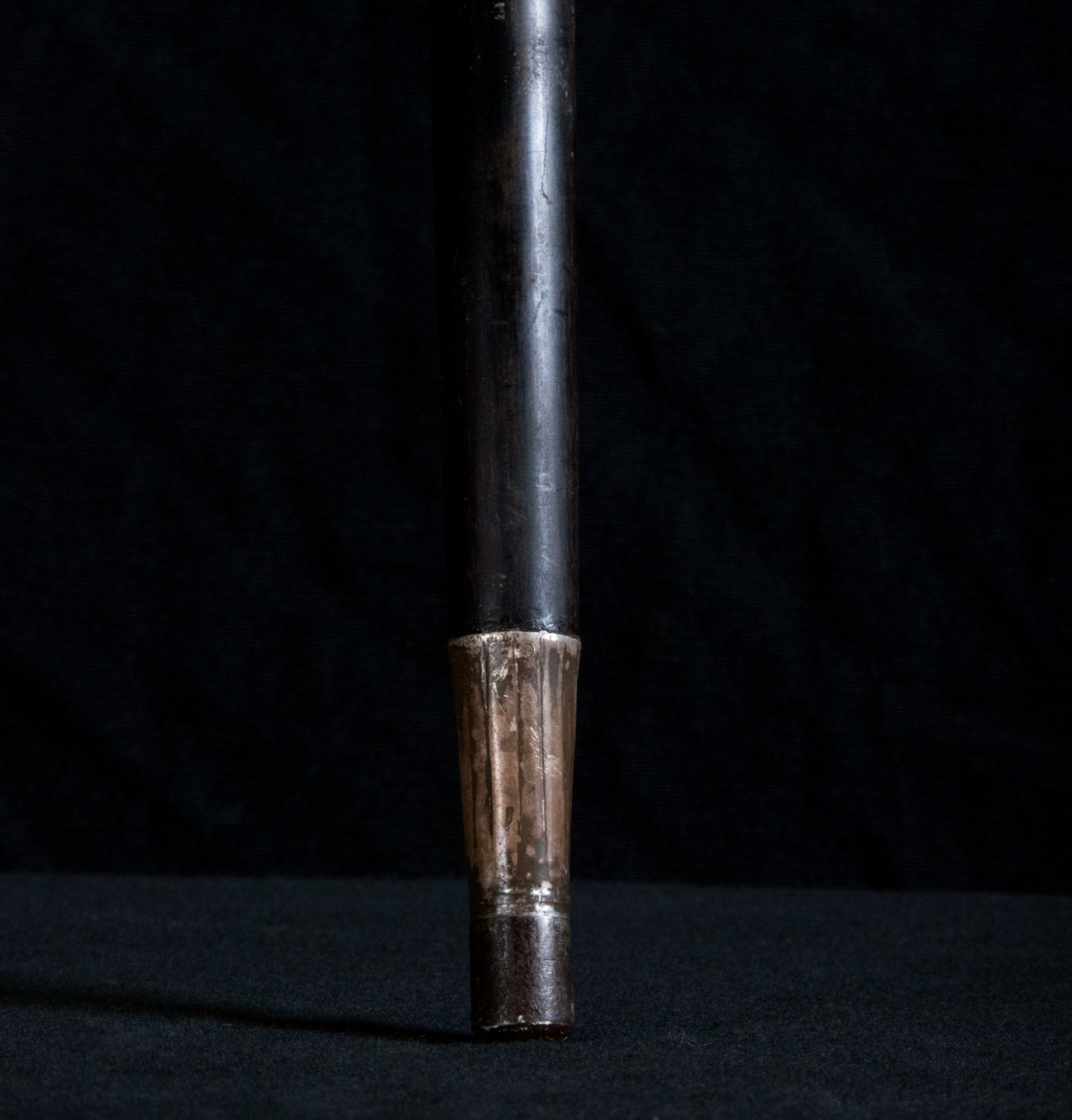 Rare walking stick with agate handle mounted in silver with an ebony body, 19th century - Bild 3 aus 4