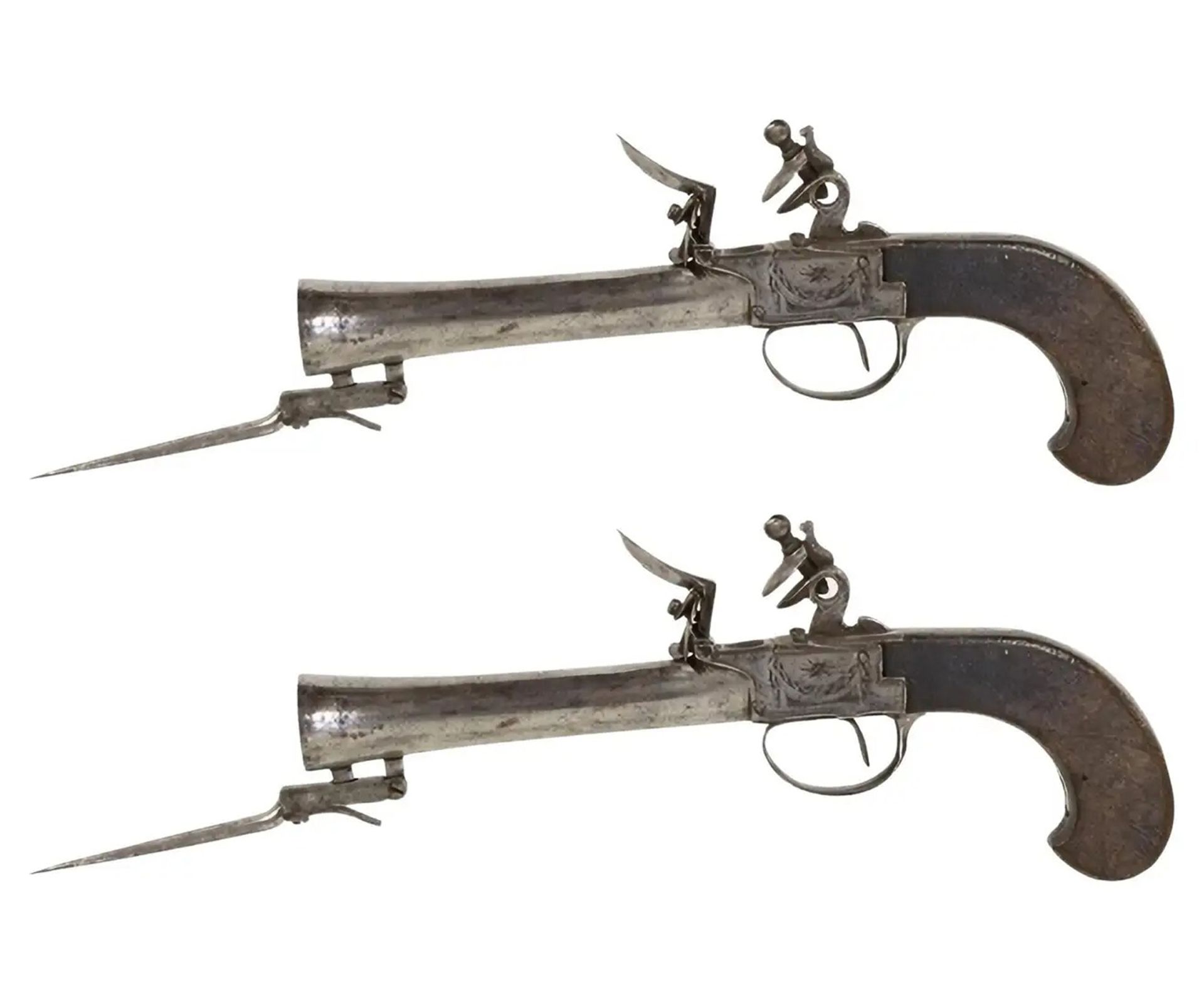 Pair of European Traveling Pistols, from the first half of the 19th century