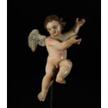 Precious Neapolitan Angel in polychrome terracotta for the auction of a Neapolitan Nativity Scene fr