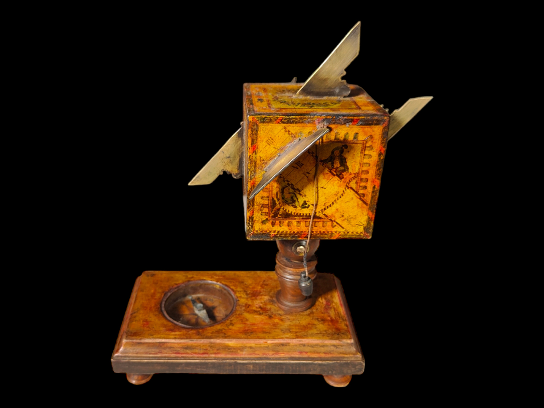 Portable cube sundial David Beringer Ca. 1780–1821, 18th - 19th century - Image 5 of 6