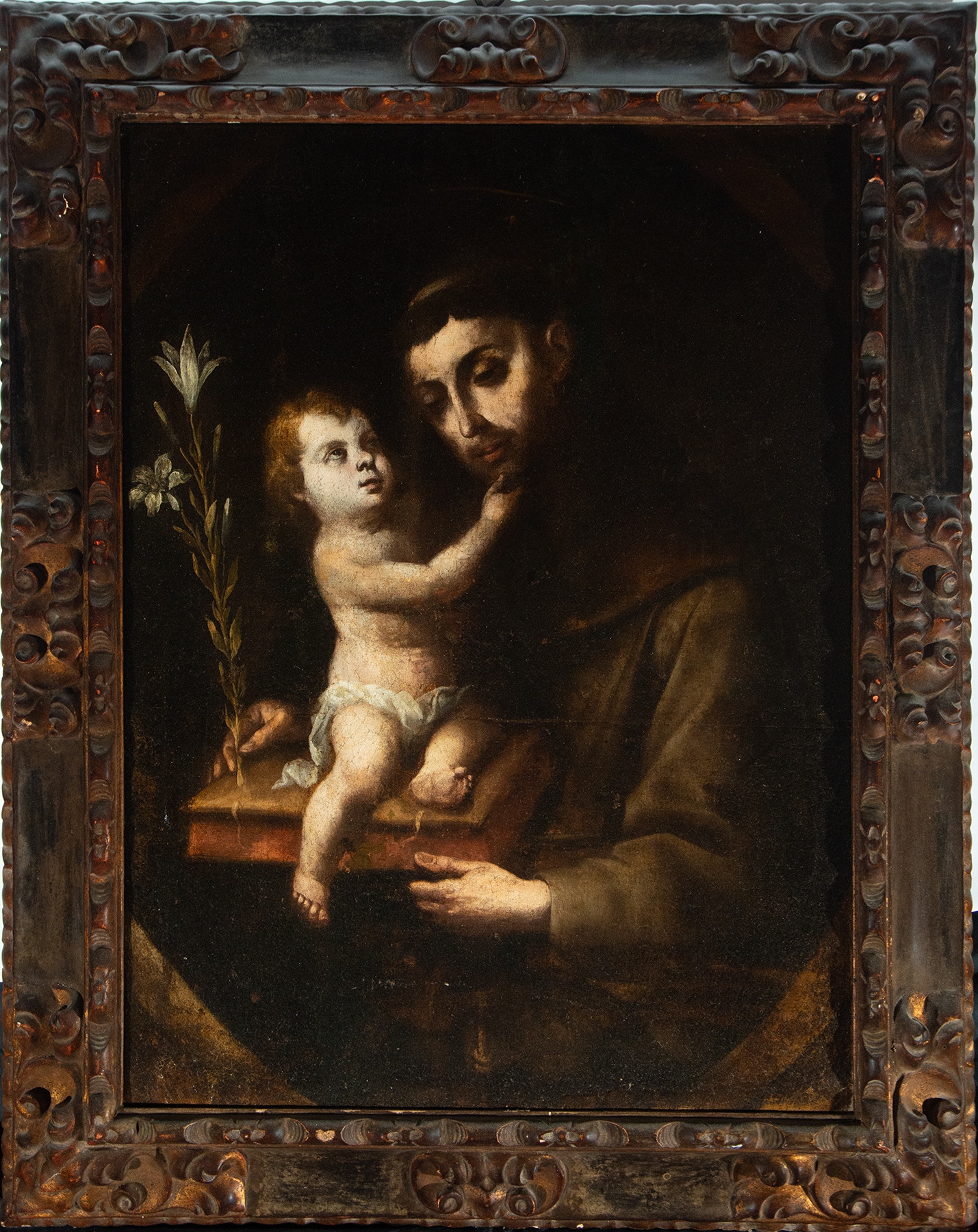 San Antonio de Padua with the Child, Andalusian school of the 17th century