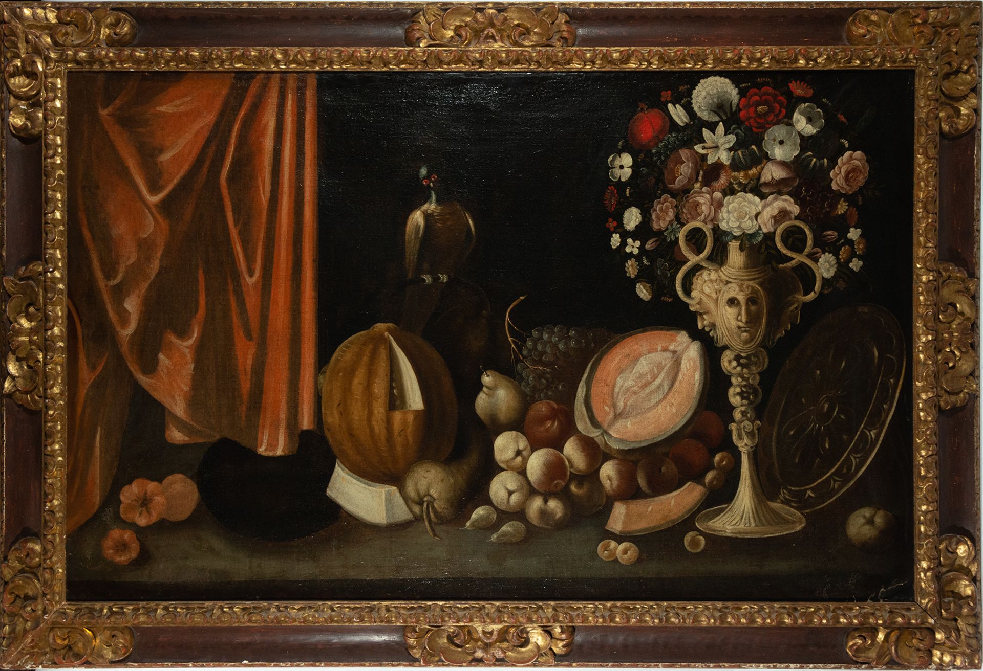 Magnificent Pair of Still Lifes with Summer Fruits and Birds, attributed to Blas de Ledesma, Spanish - Image 7 of 12