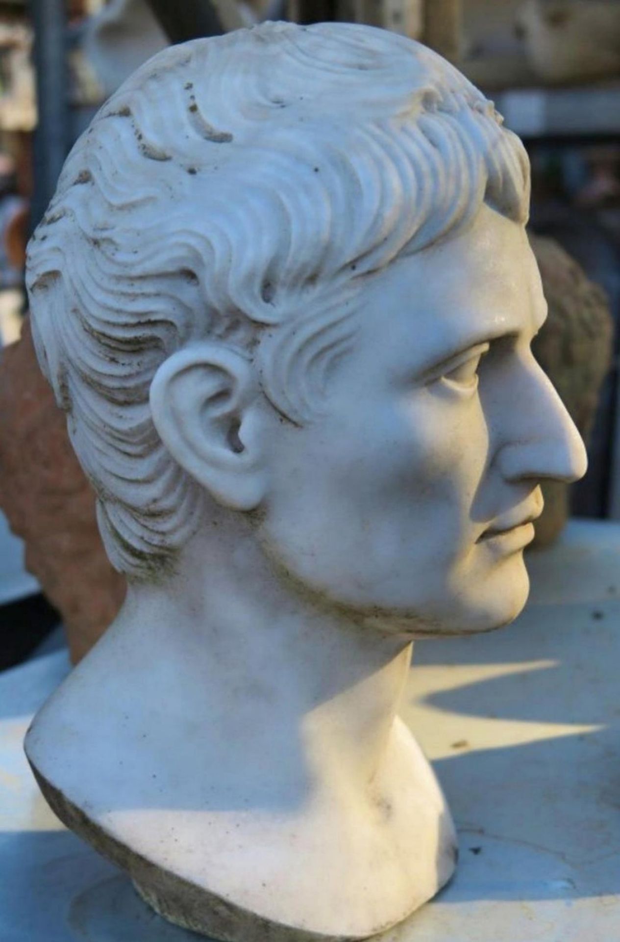 "Augustus Emperor" Italian sculpture in Carrara marble, early 20th century - Image 2 of 2