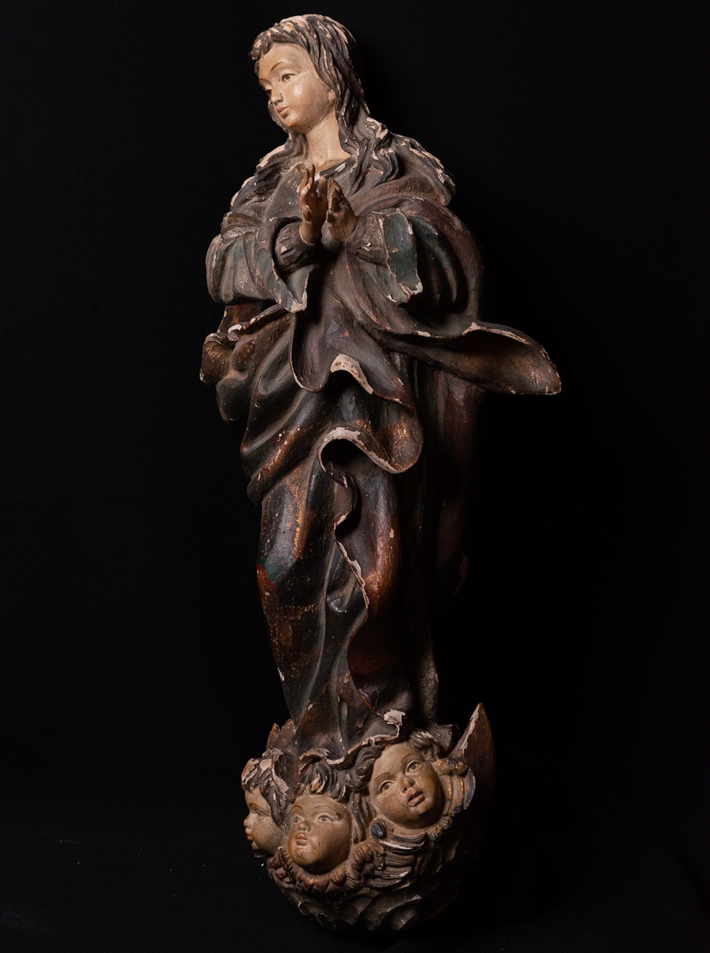 Precious colonial Immaculate Virgin inspired by the models of Alonso Cano (1601-1667), colonial scho - Image 4 of 6
