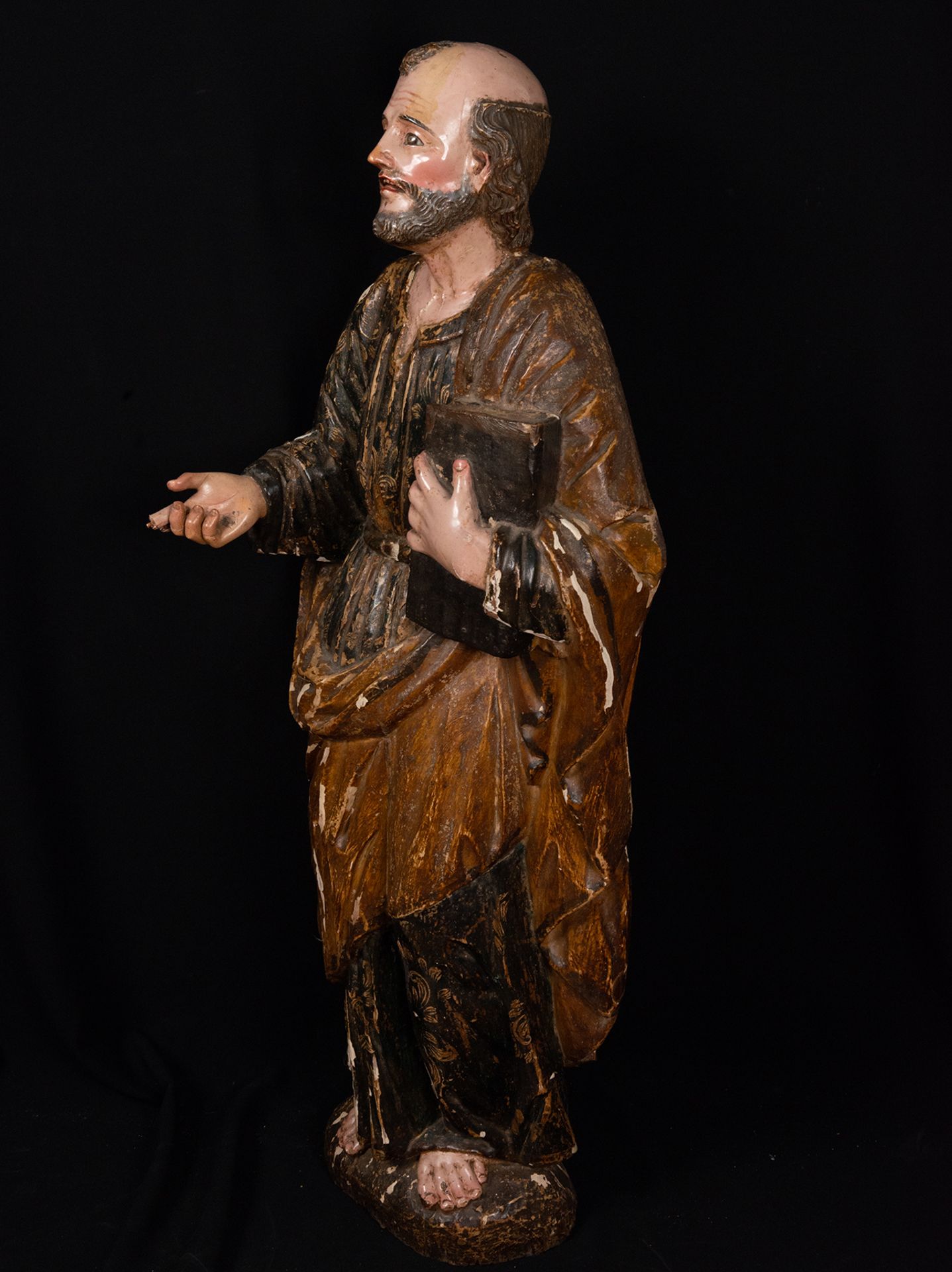 Very Large and period original Saint Peter, Bernardo de Legarda (Quito, 1700 - 1773), possibly with  - Image 2 of 4