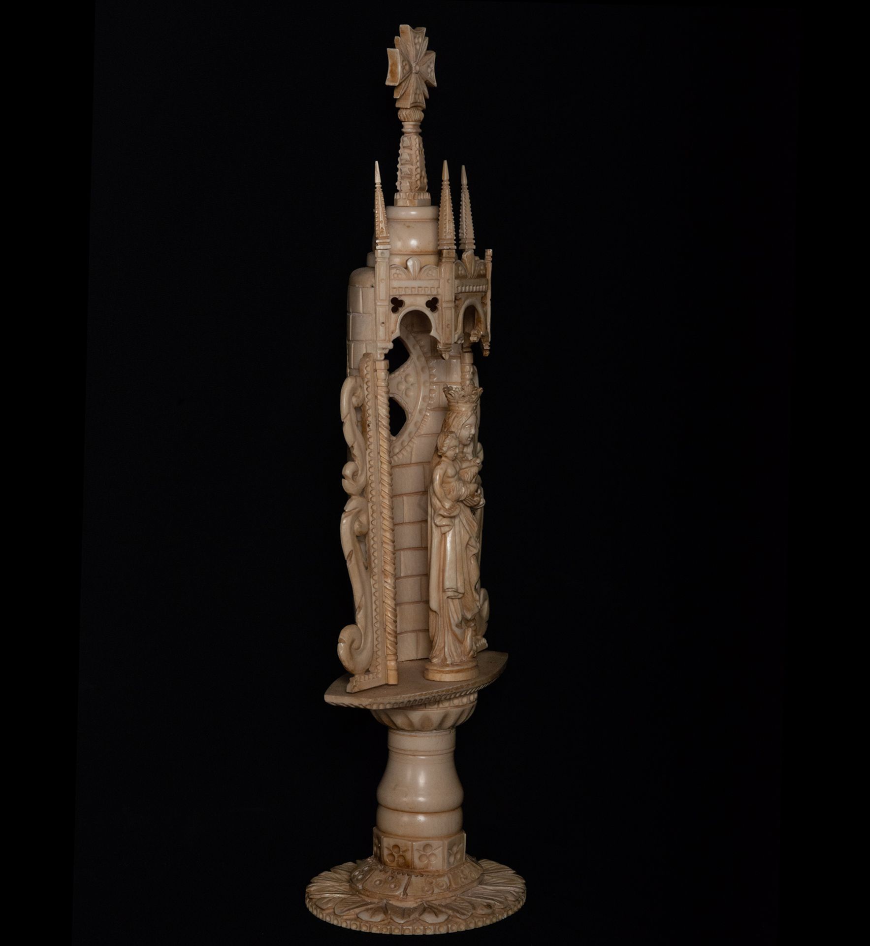 Madonna and Child ivory, Dieppe 19th century - Image 4 of 5