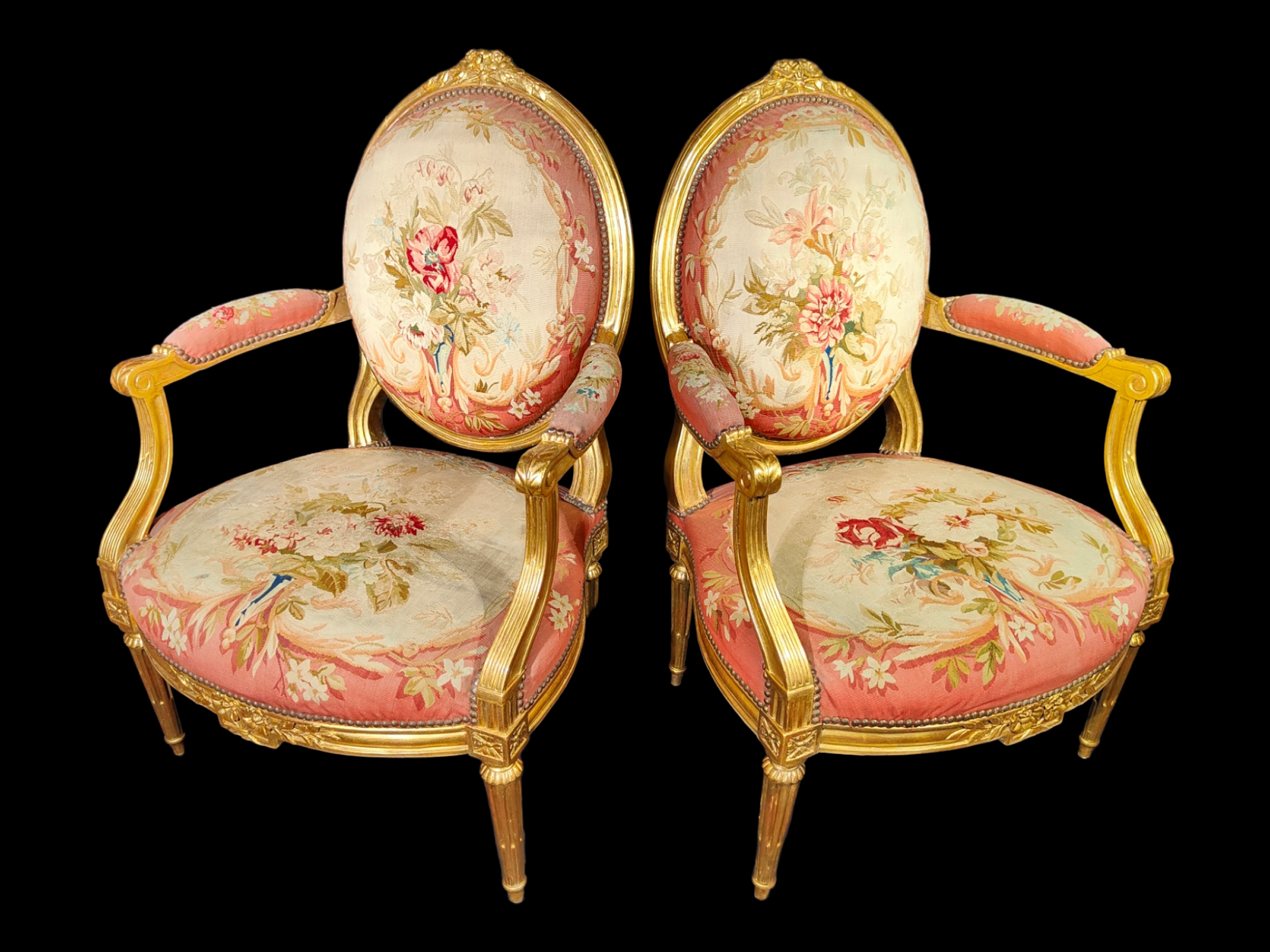 Important 18th century French chairs signed Claude Chevigny, circa 1775-80 - Image 7 of 7