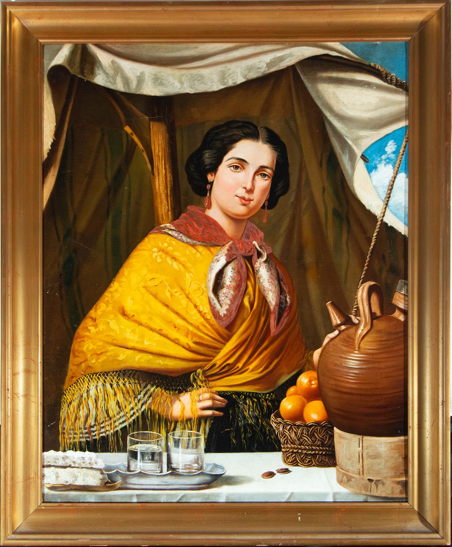 Portrait of a Woman with a Botijo, 19th century Spanish school