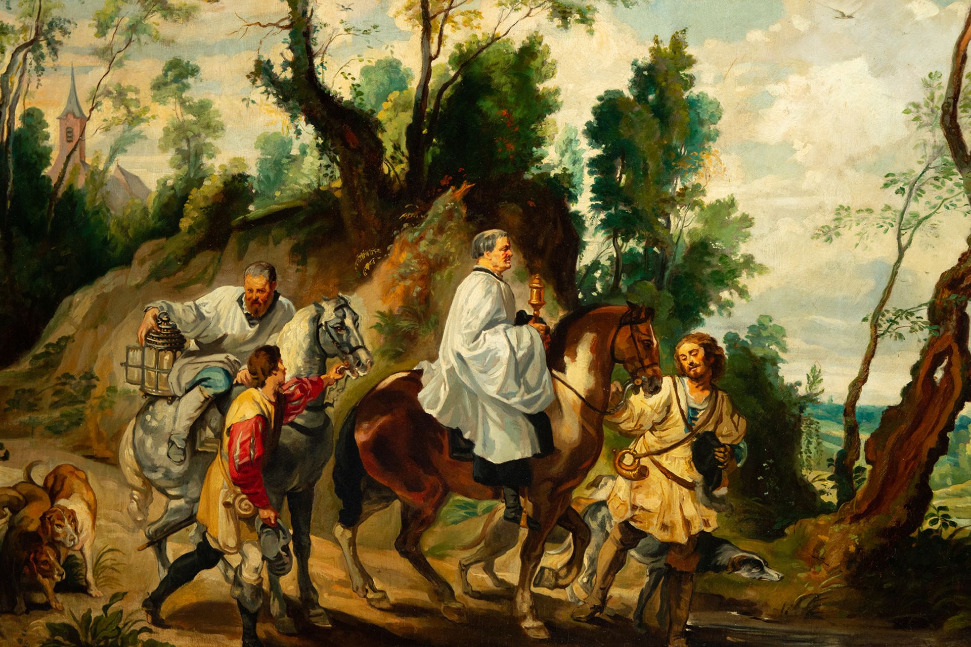 Friars on Horseback, Follower of Sir Peter Paul Rubens, 19th Century European School - Bild 2 aus 3