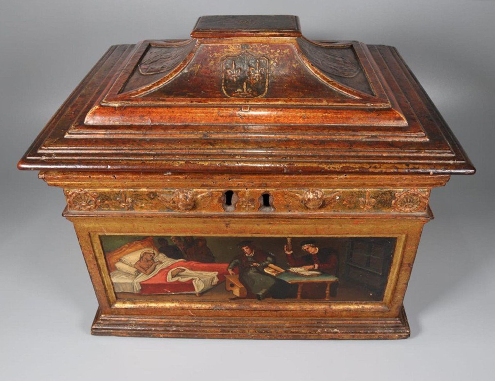 Rare Italian Medical Chest of the Renaissance, Milan or Vizcaya, made by the house of Medinaceli, he - Image 5 of 10