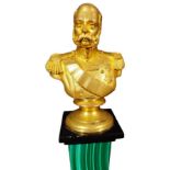 Rare and Exquisite Bust of Alexander II in Malachite and Gilt Bronze, 19th Century Russian Imperial