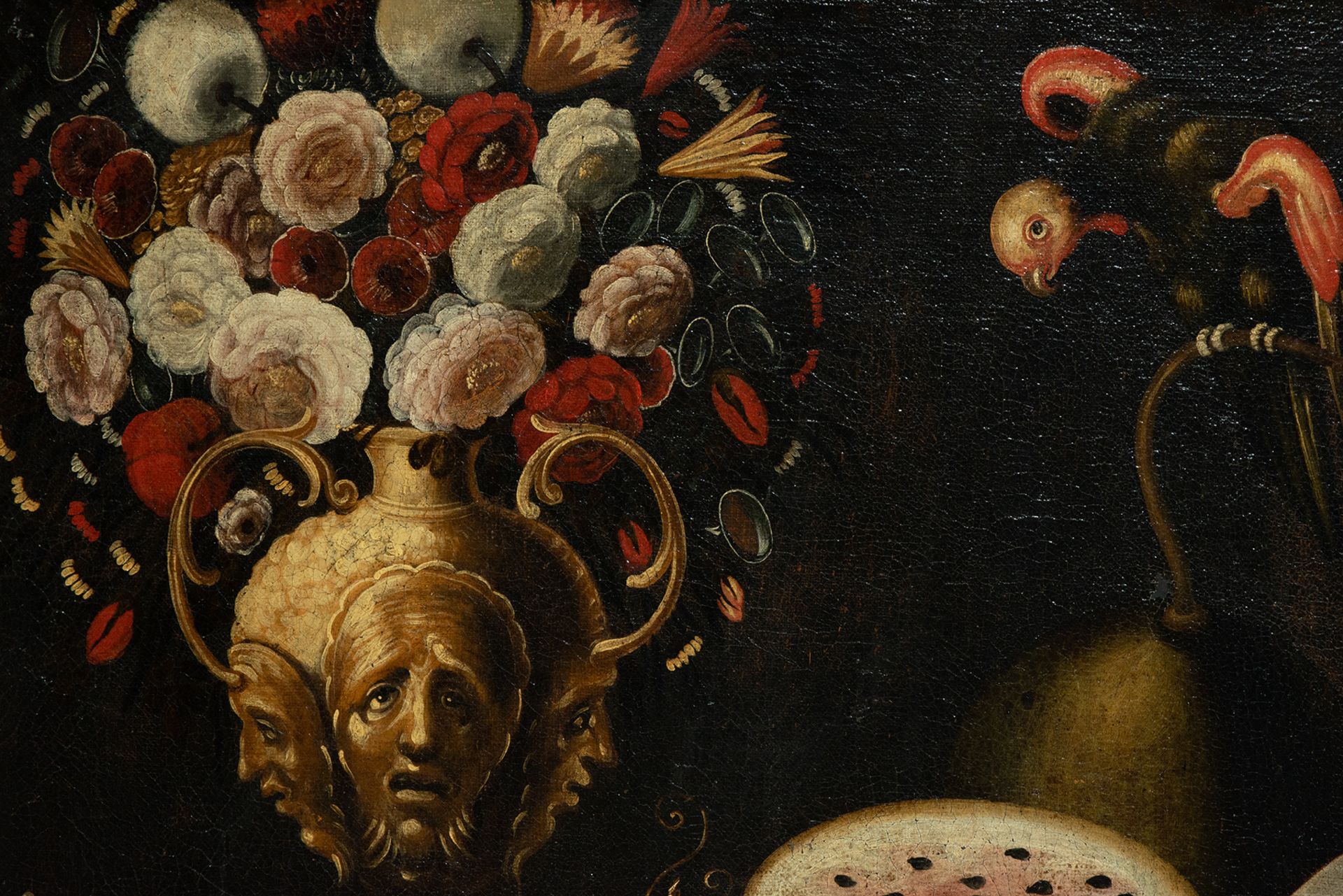 Magnificent Pair of Still Lifes with Summer Fruits and Birds, attributed to Blas de Ledesma, Spanish - Image 4 of 12