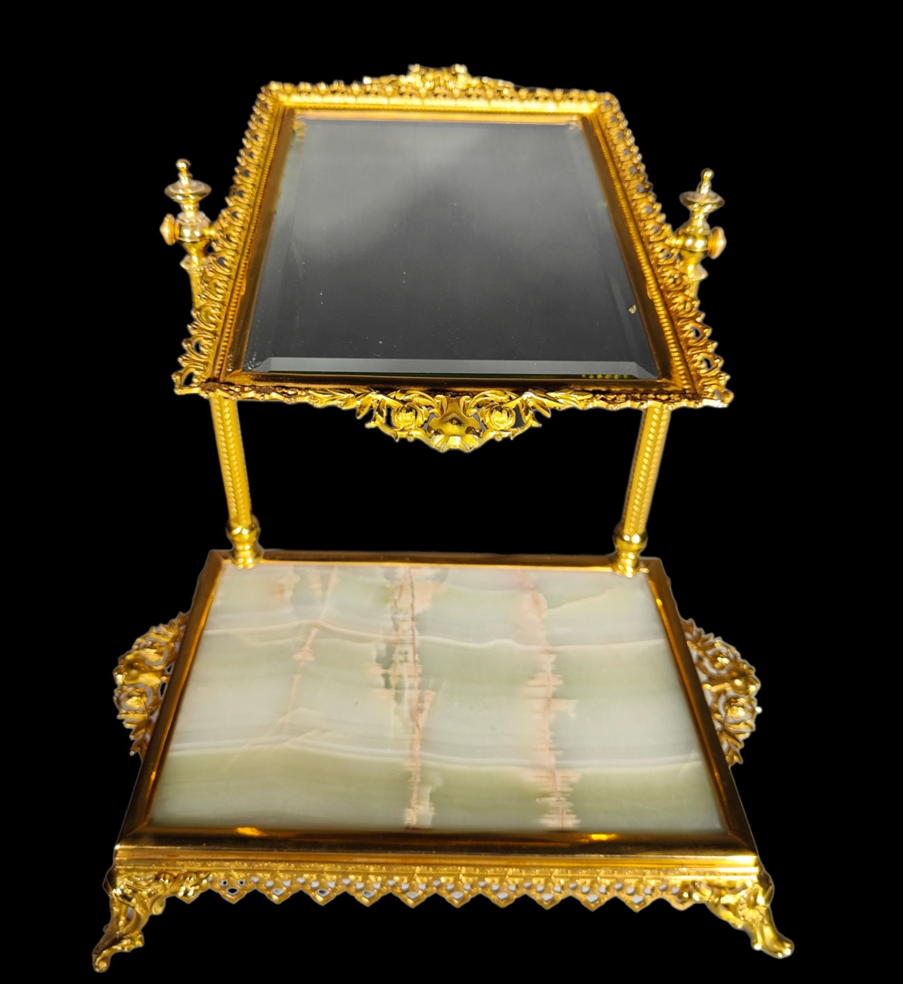 French gilt bronze and onyx dressing table, 19th century - Image 3 of 4