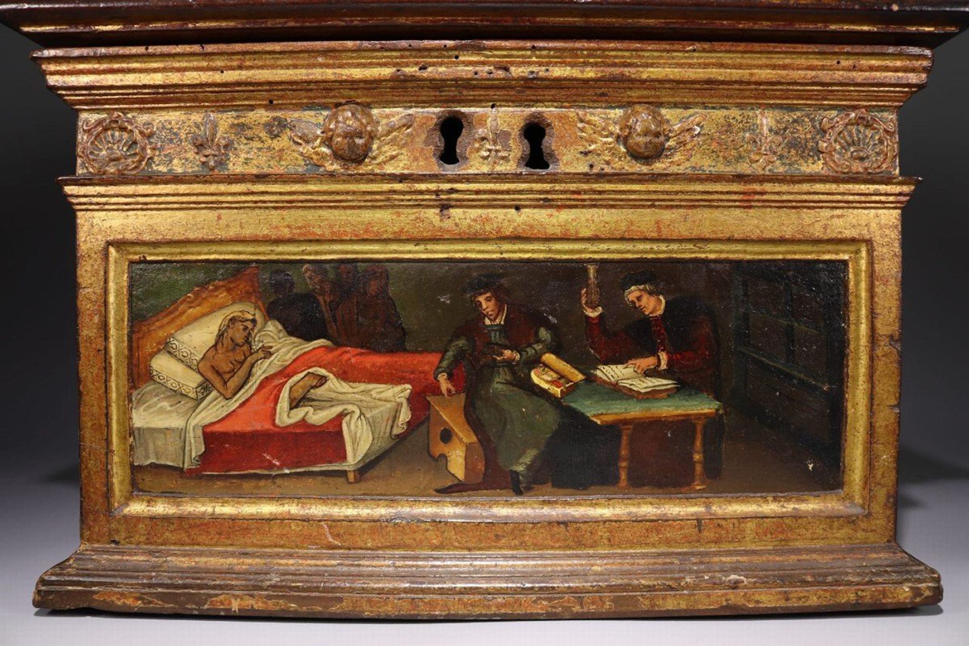 Rare Italian Medical Chest of the Renaissance, Milan or Vizcaya, made by the house of Medinaceli, he - Image 2 of 10