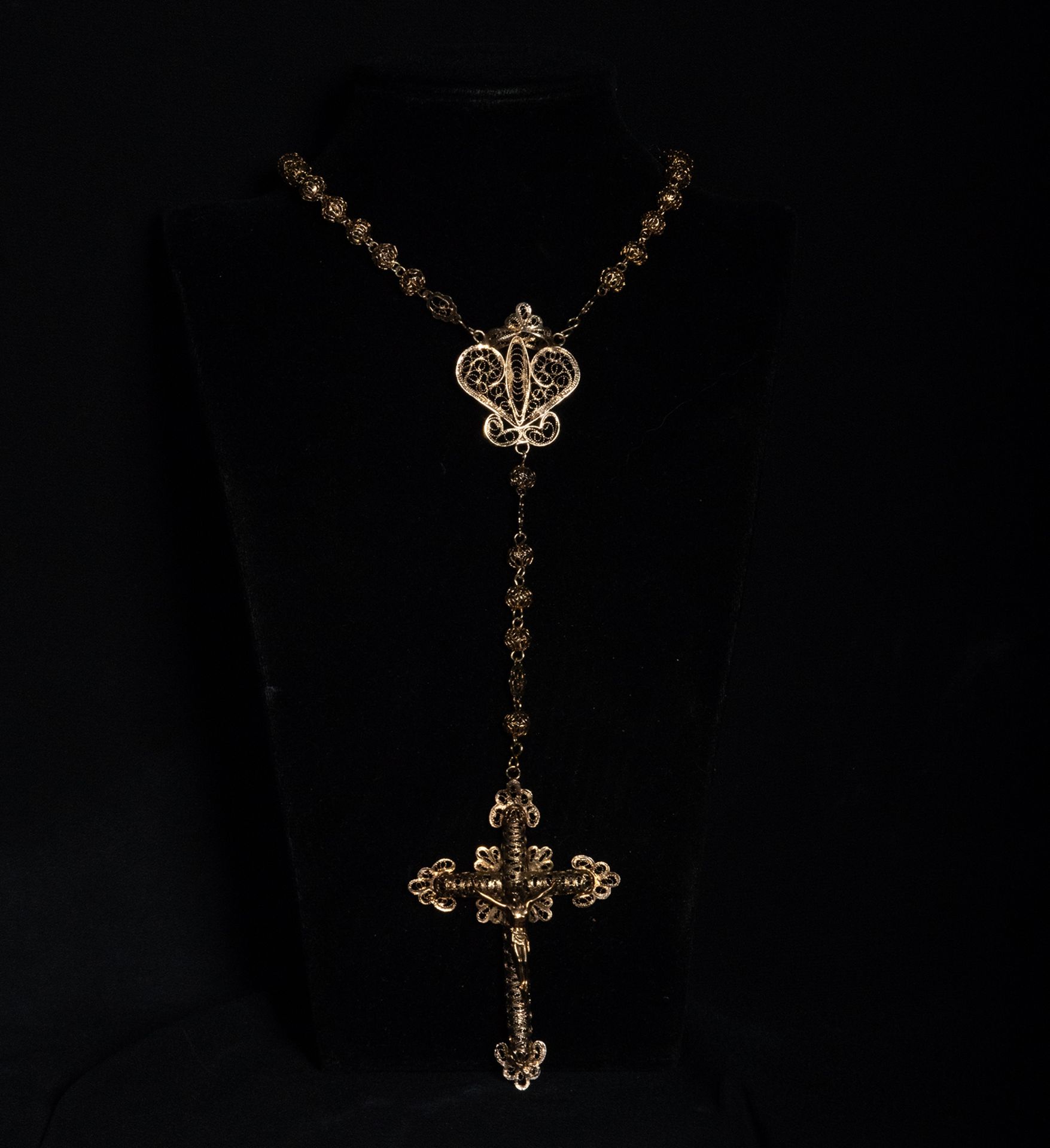 Silver filigree rosary, 19th century