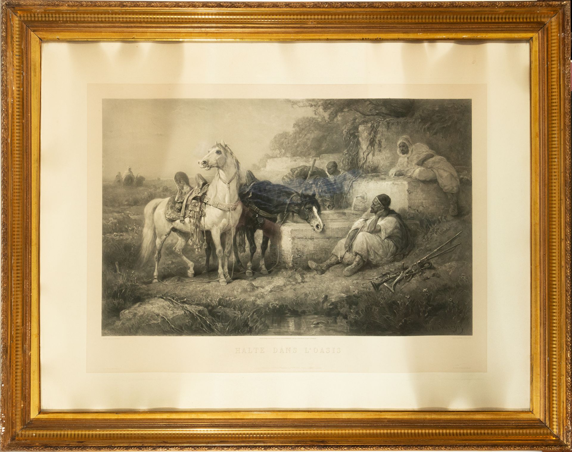 Pair of Orientalist Engravings representing Arab Horsemen, French school of the 19th century - Bild 3 aus 3