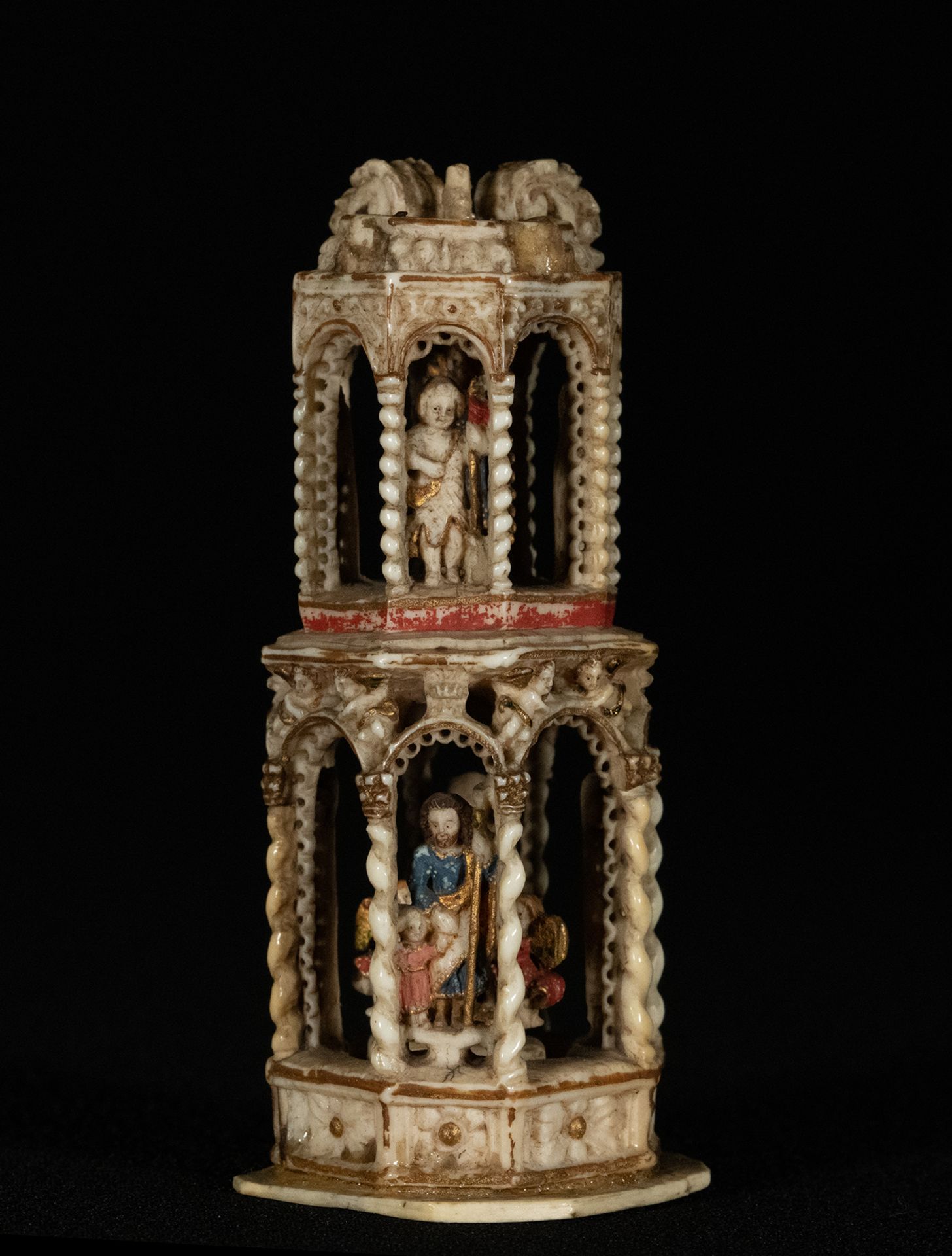 Rare ivory miniature of exceptional quality and detail, Hispano Philippine work for the Mexican mark - Image 5 of 7