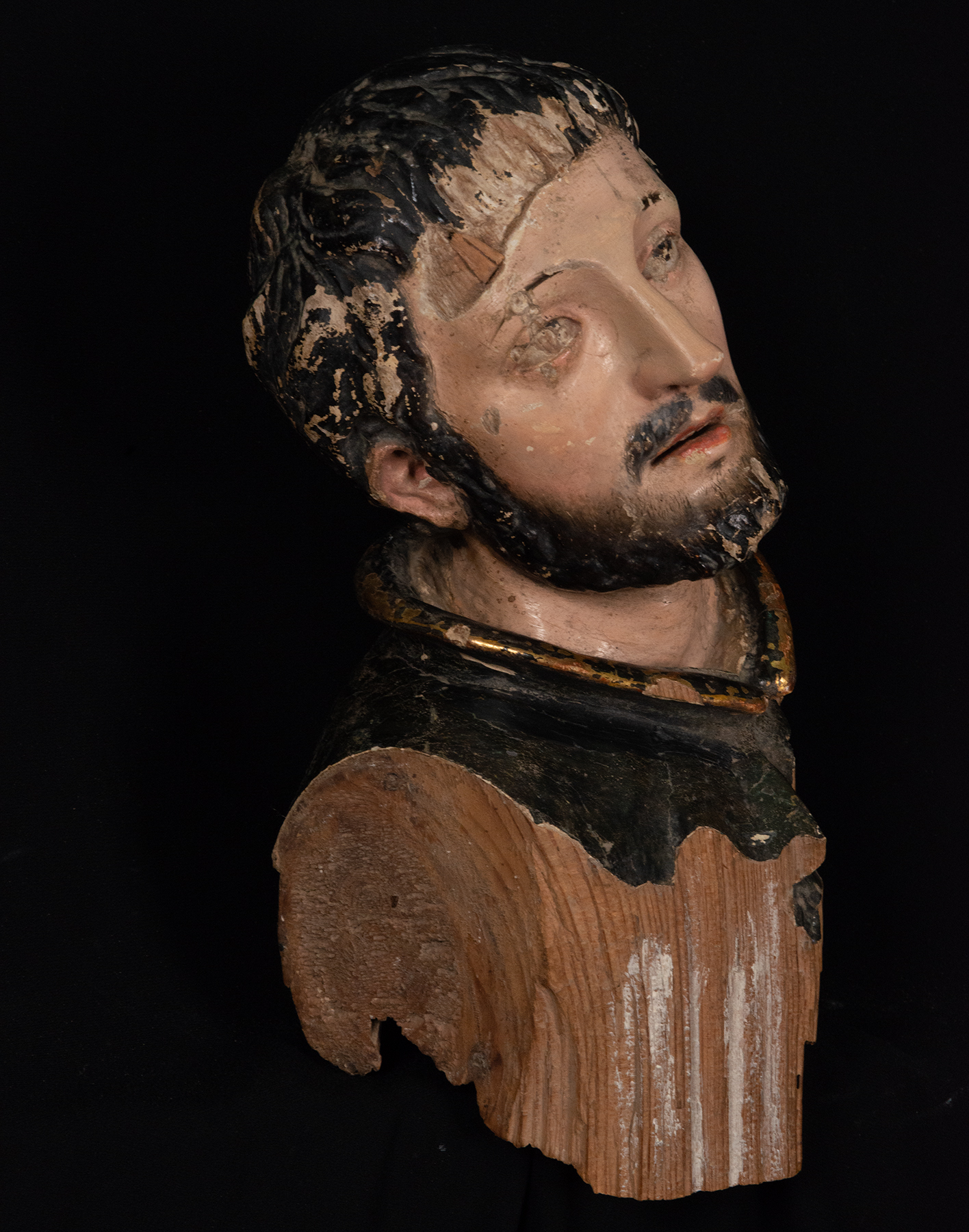 Bust of Saint Ignatius of Loyola, 17th century Novohispanic colonial school - Image 2 of 5