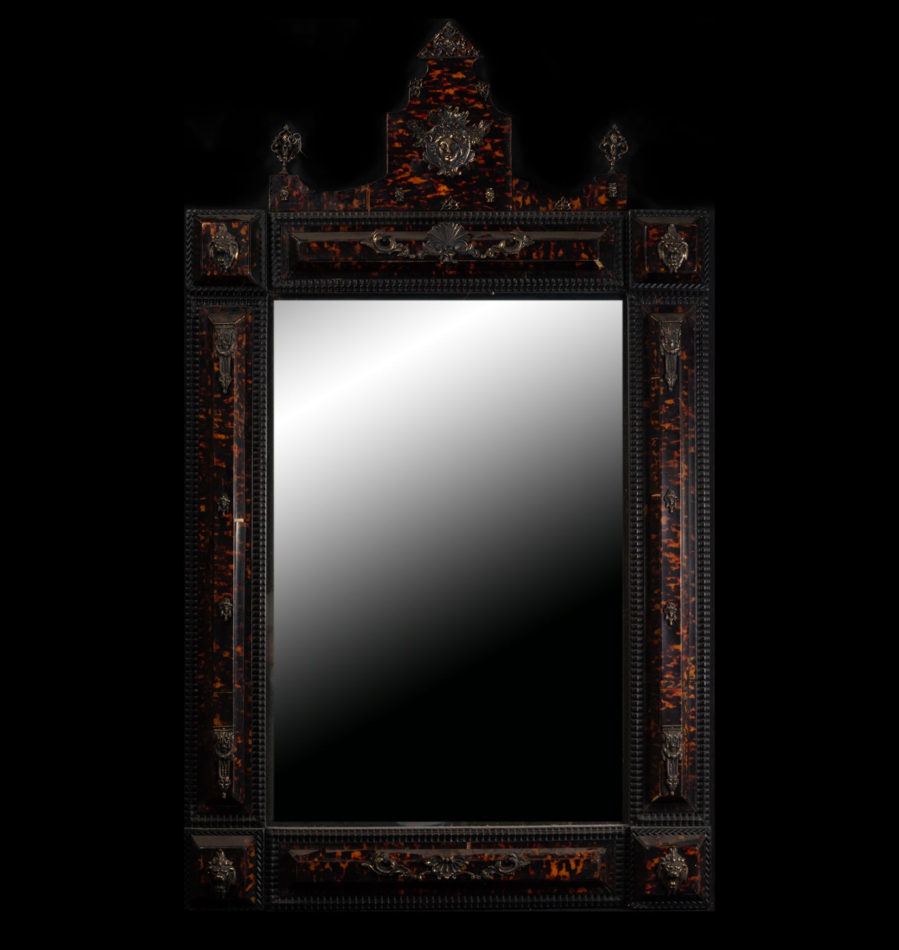 Pair of Italian mirrors in Rosewood marquetry and imitation Tortoiseshell, 19th century - Image 3 of 9