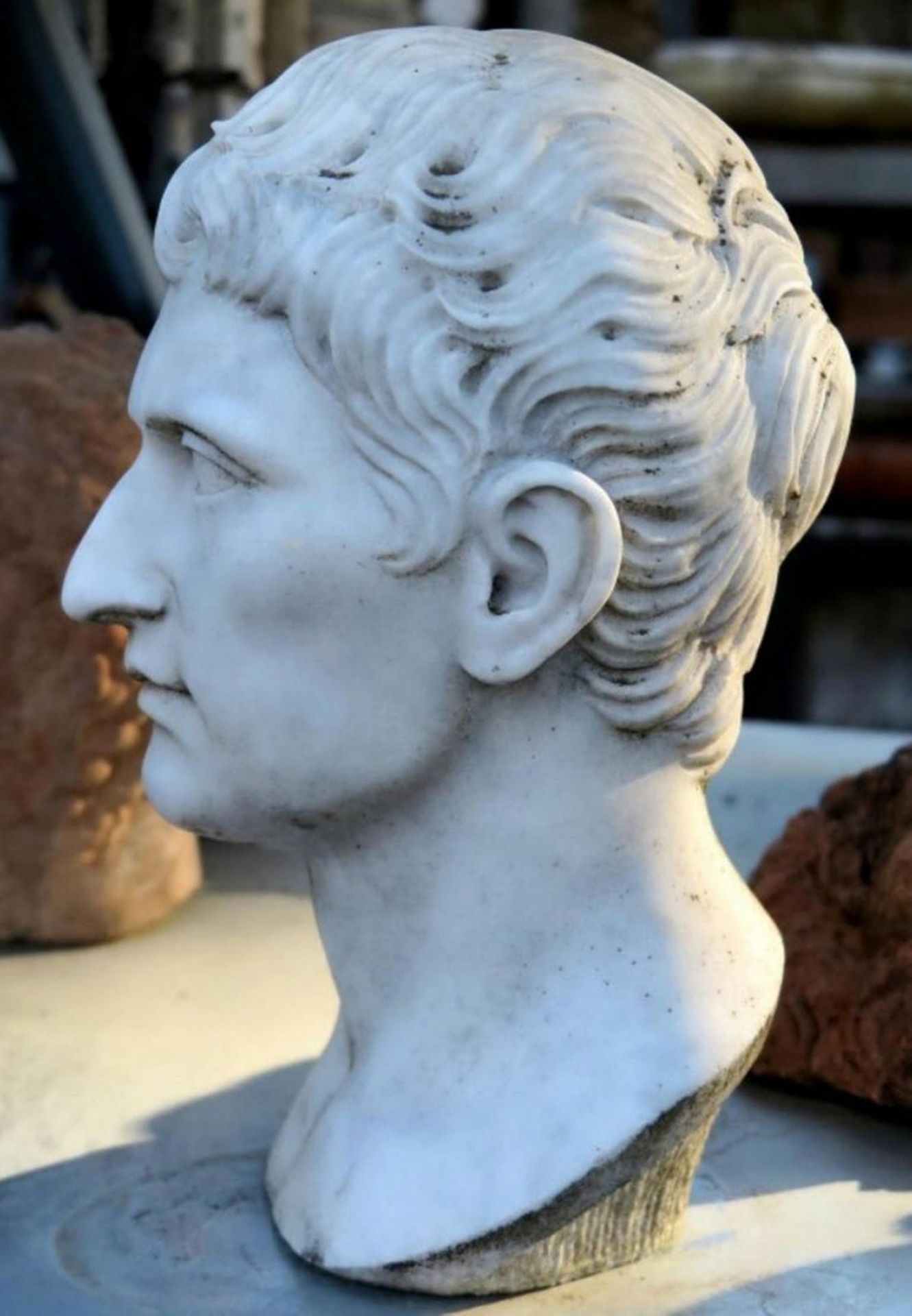 "Augustus Emperor" Italian sculpture in Carrara marble, early 20th century