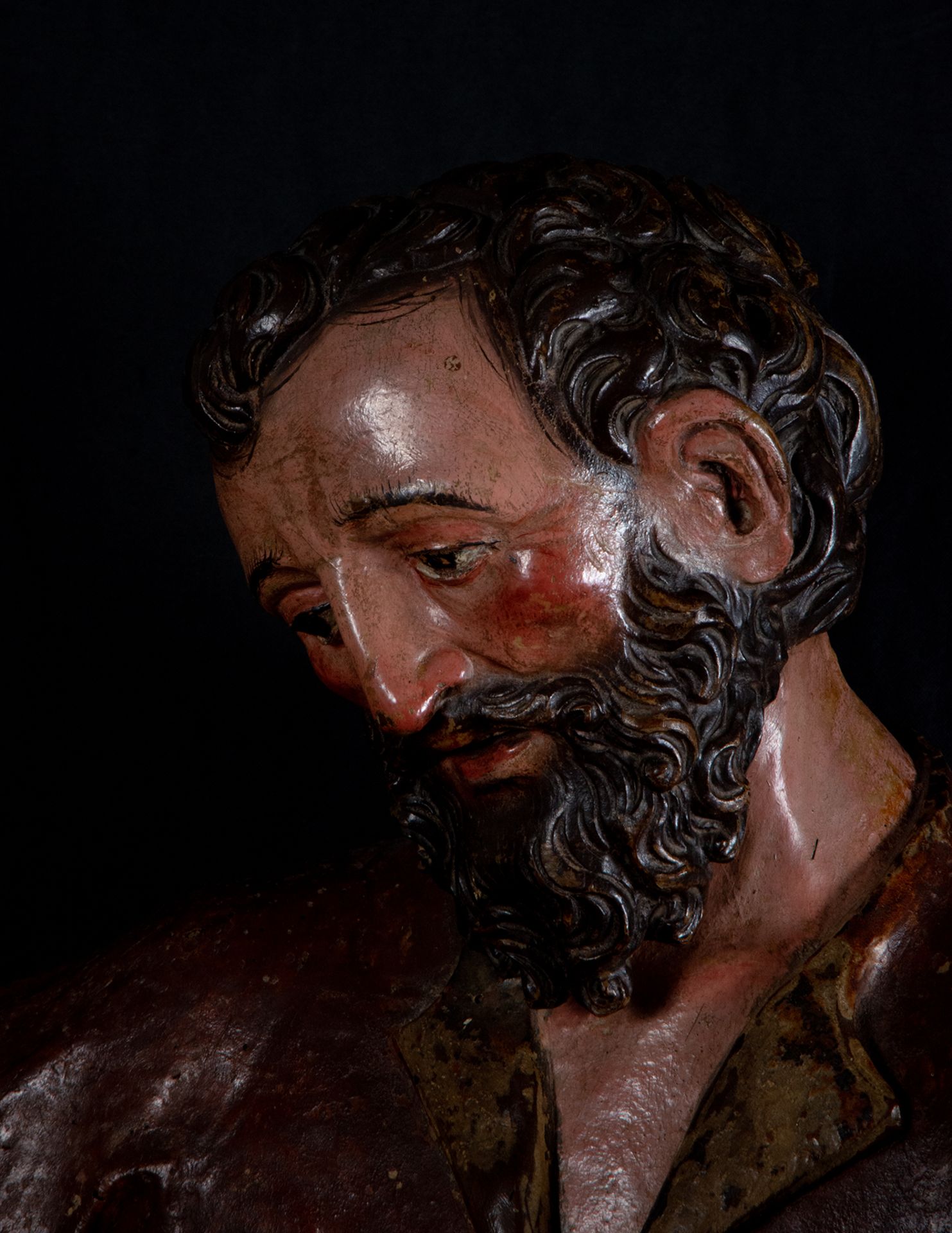 Important San Mateo Evangelista, late 15th century, Late Gothic Hispano-Flemish school, Burgos, Nort - Bild 2 aus 10