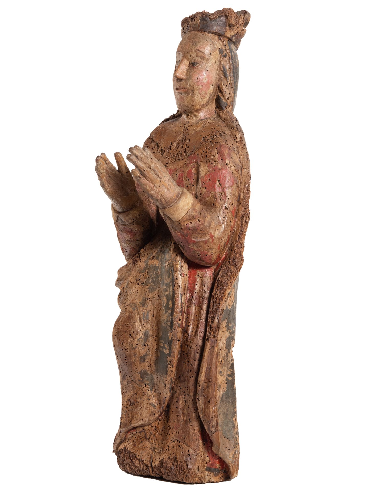 Late Romanesque carving of the Immaculate Virgin, late 13th century - early 14th century, Northern C - Image 3 of 8