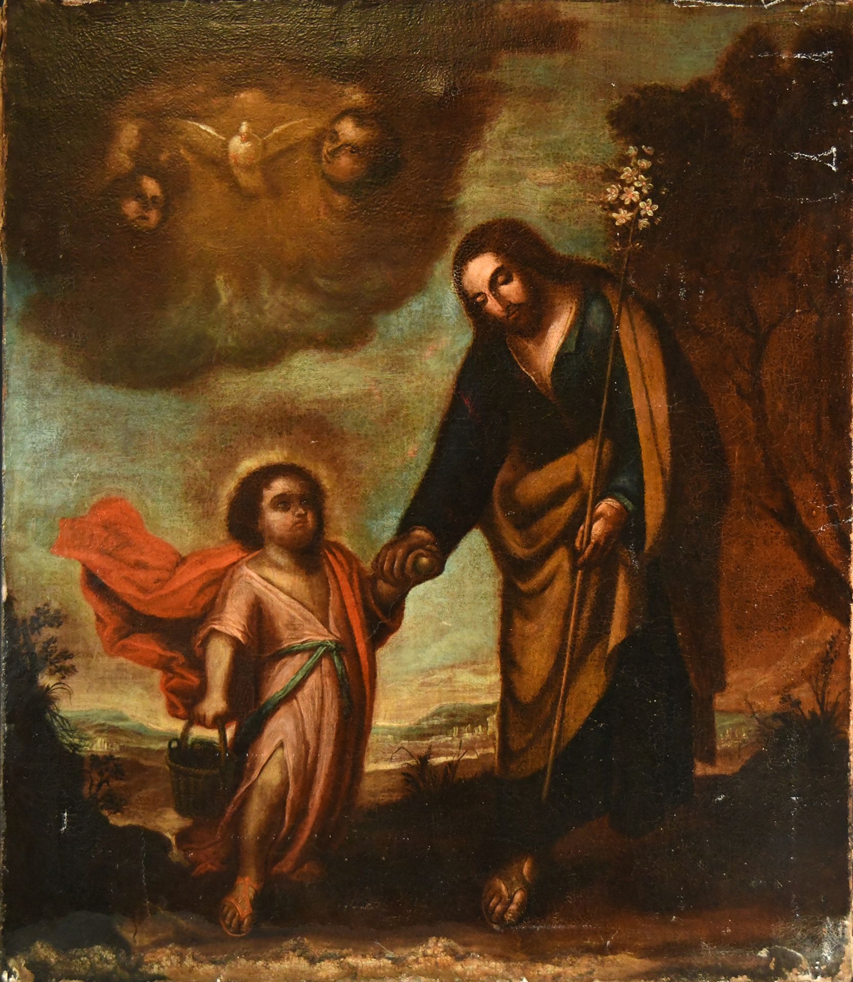 Saint Joseph with the Child, 17th century Andalusian school