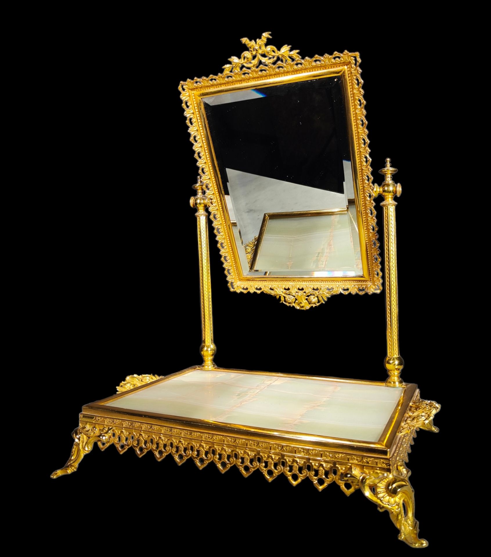 French gilt bronze and onyx dressing table, 19th century - Image 2 of 4