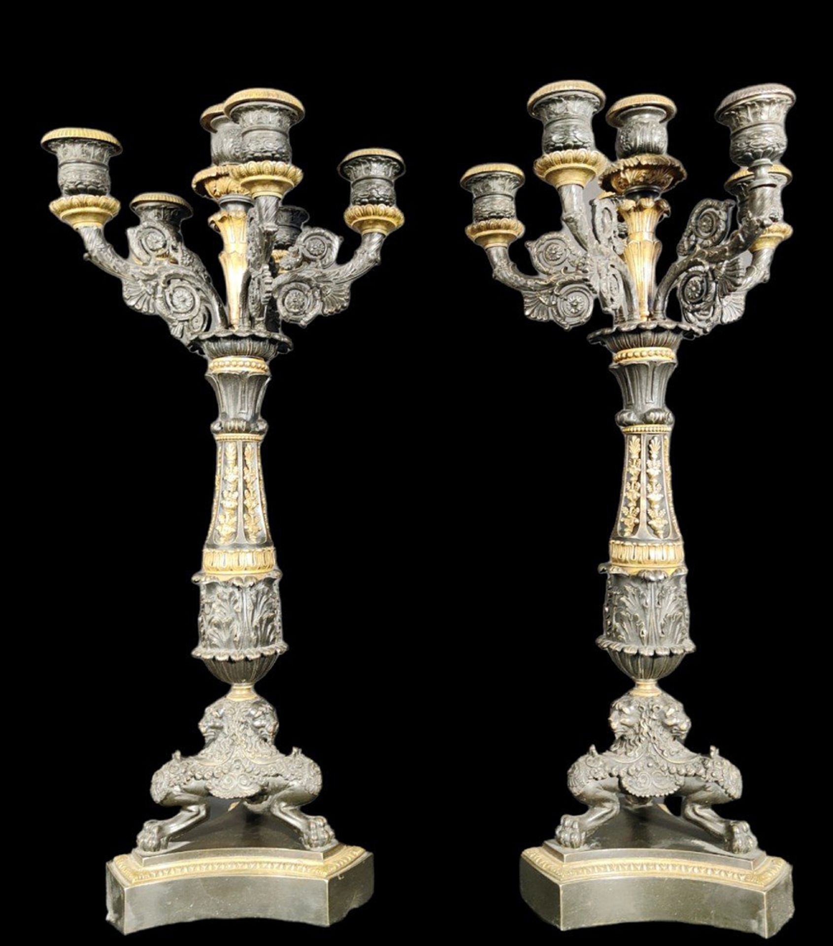 Pair of 19th century French candlesticks in gilt bronze - Image 10 of 10