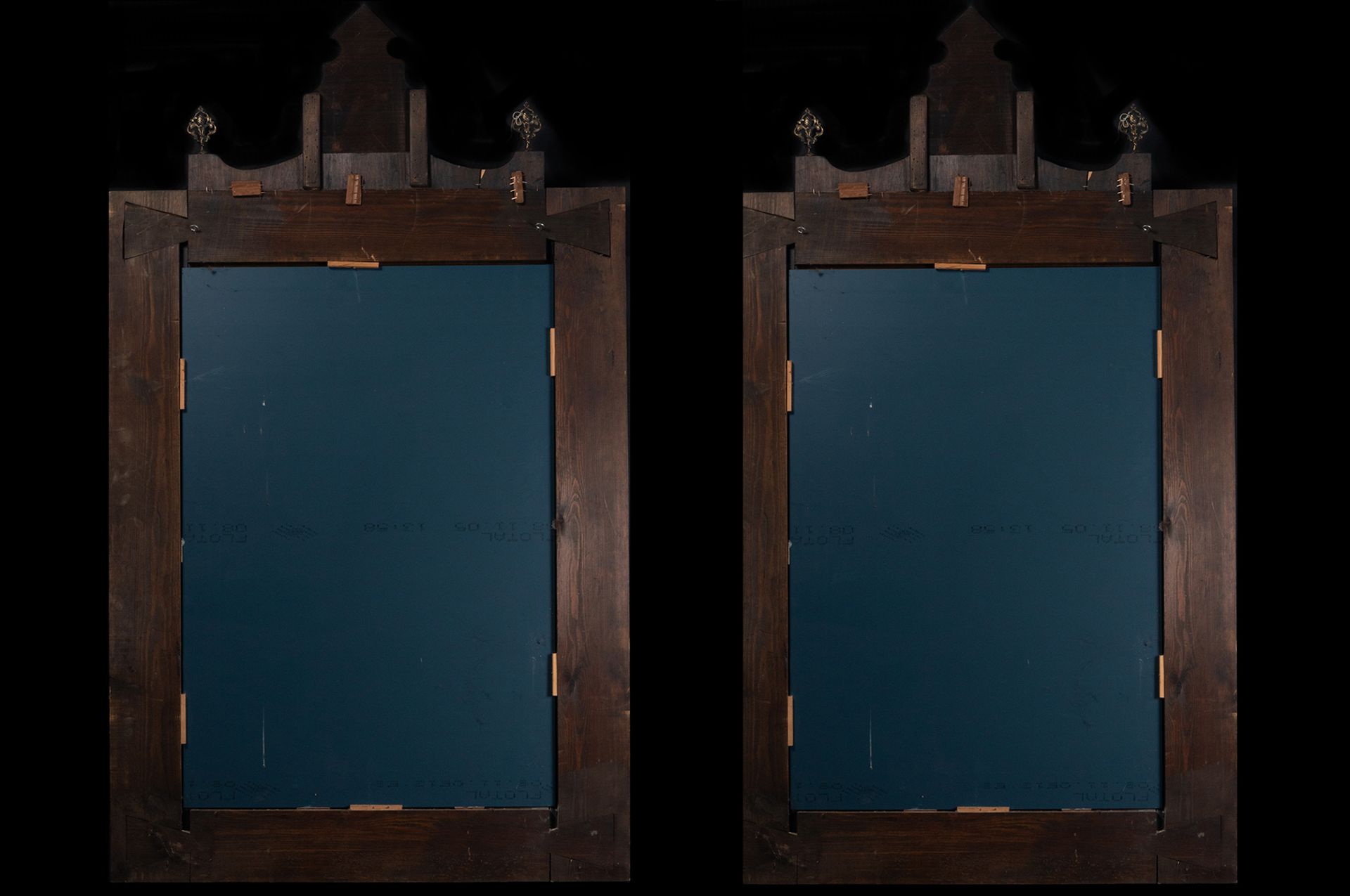 Pair of Italian mirrors in Rosewood marquetry and imitation Tortoiseshell, 19th century - Image 9 of 9