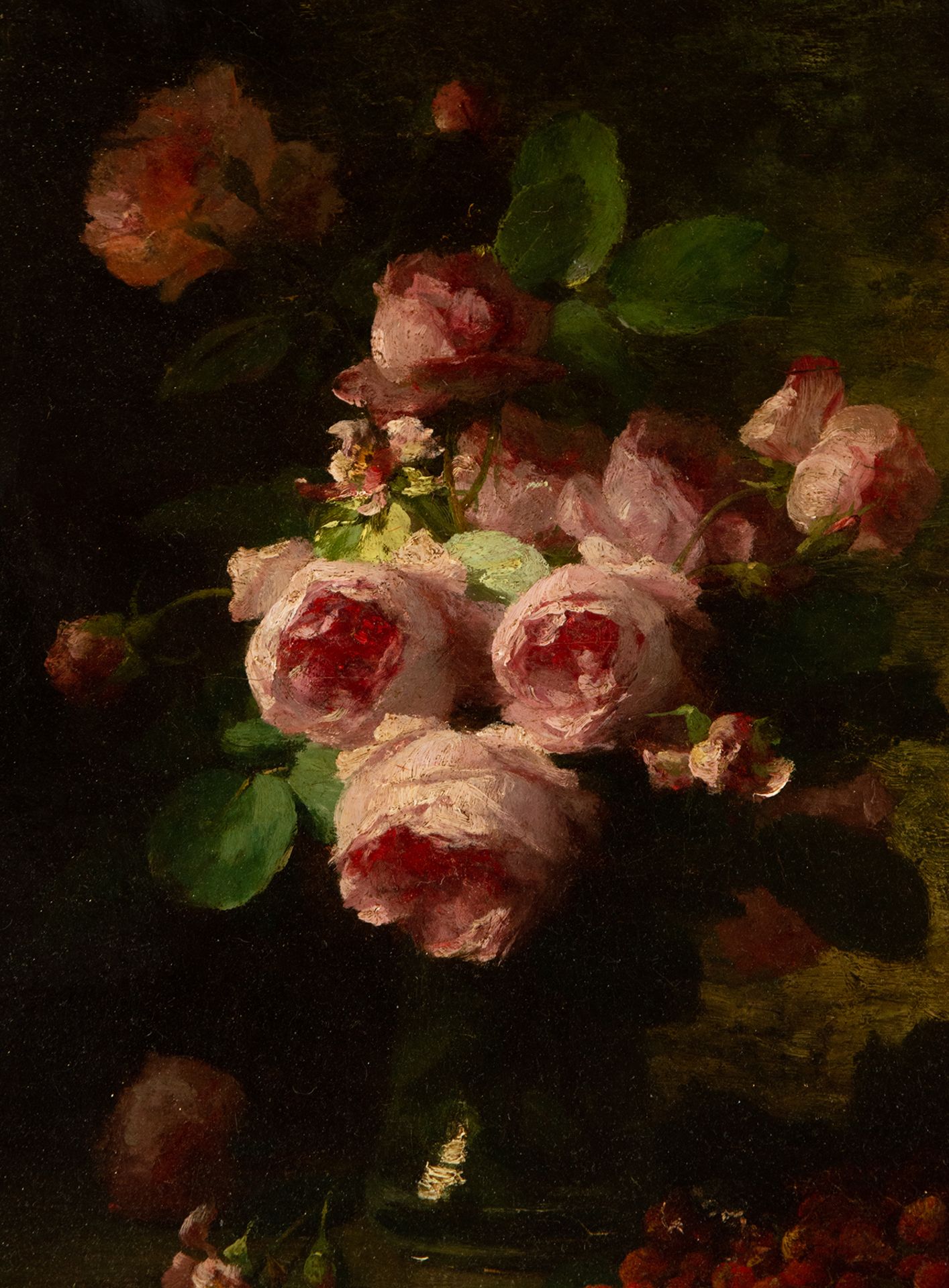 Still Life of Flowers, French school, 19th century, signed lower left corner - Image 2 of 5