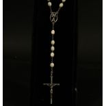 Silver rosary and mother-of-pearl beads, early 20th century