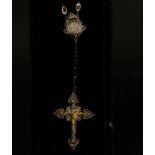 Rosary in faceted Jet beads and silver filigree, 19th century