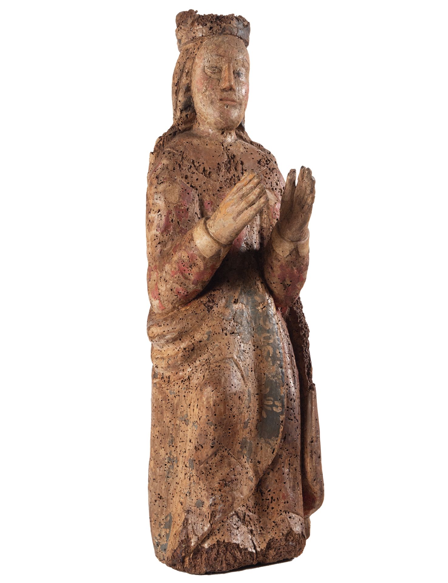 Late Romanesque carving of the Immaculate Virgin, late 13th century - early 14th century, Northern C - Image 4 of 8