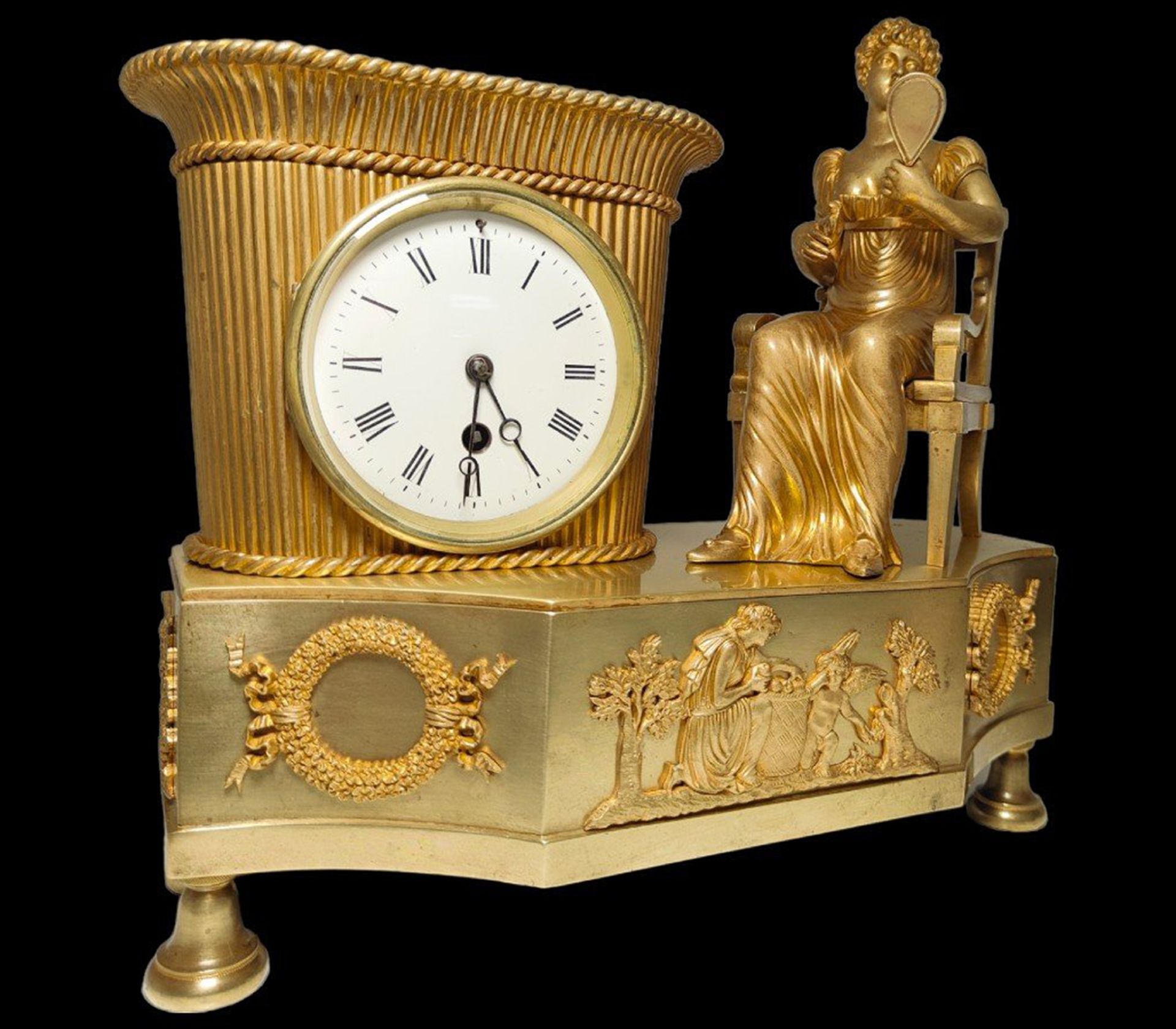 French gilt bronze table clock, 19th century