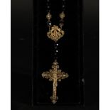 Rosary with Christ in silver and silver-gilt filigree, 19th century