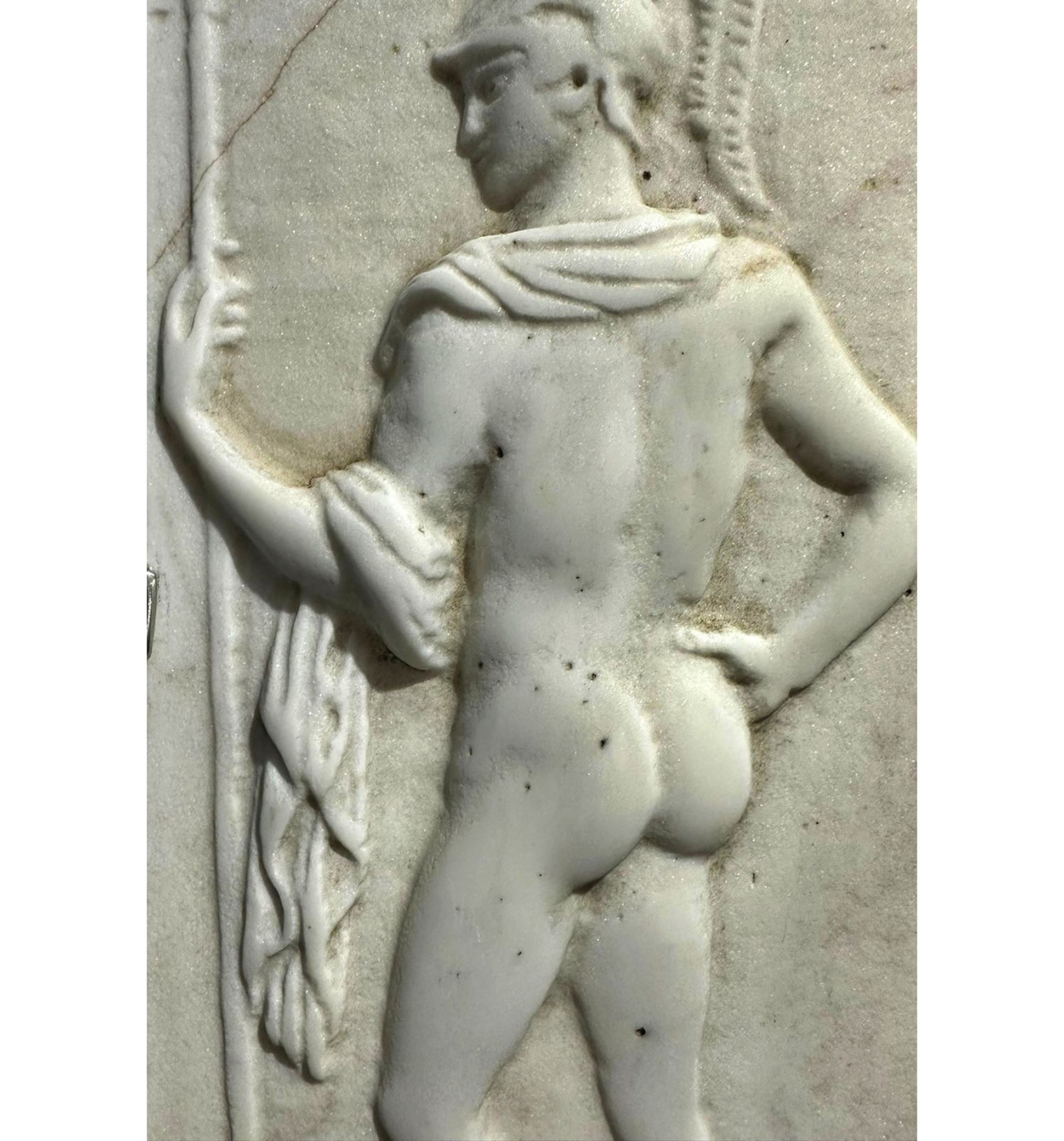 Italian bas-relief in Carrara marble late 19th century - Bild 3 aus 5