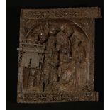 Important German Gothic Sacristy Door in Oak, Flemish or South German work from the 15th century