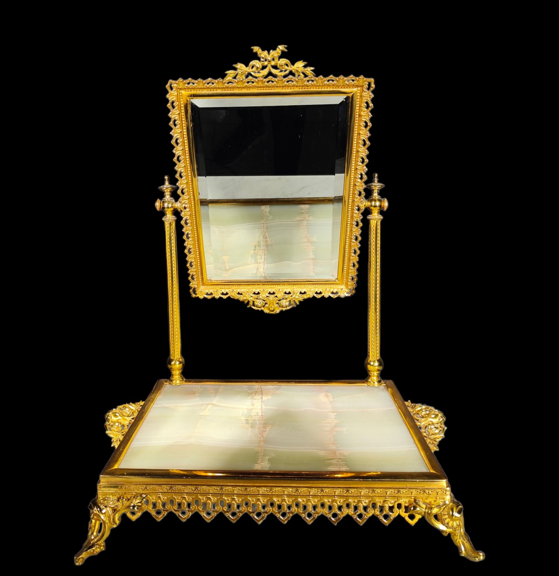 French gilt bronze and onyx dressing table, 19th century