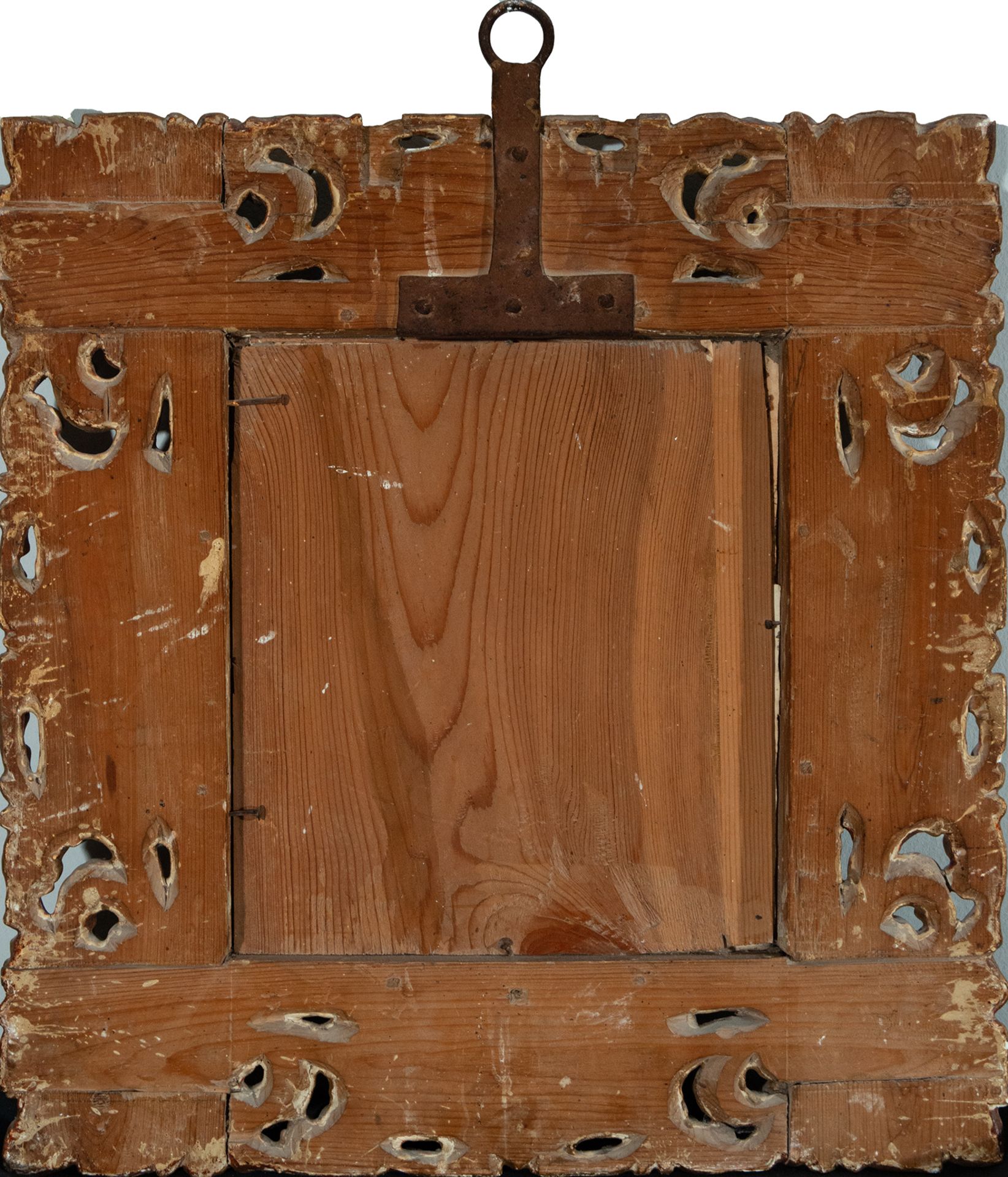 Cornucopia-type colonial Novohispano frame with mirrors from the early 18th century, with hand-paint - Image 7 of 7