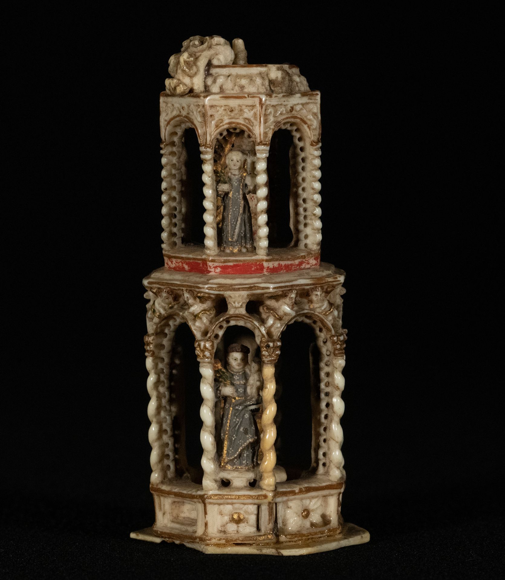 Rare ivory miniature of exceptional quality and detail, Hispano Philippine work for the Mexican mark - Image 3 of 7
