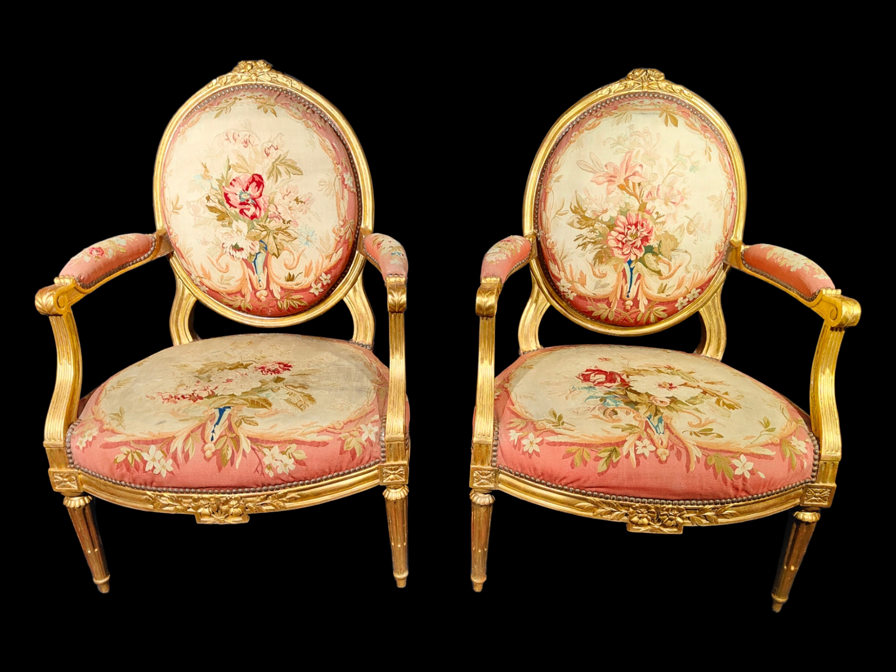 Important 18th century French chairs signed Claude Chevigny, circa 1775-80