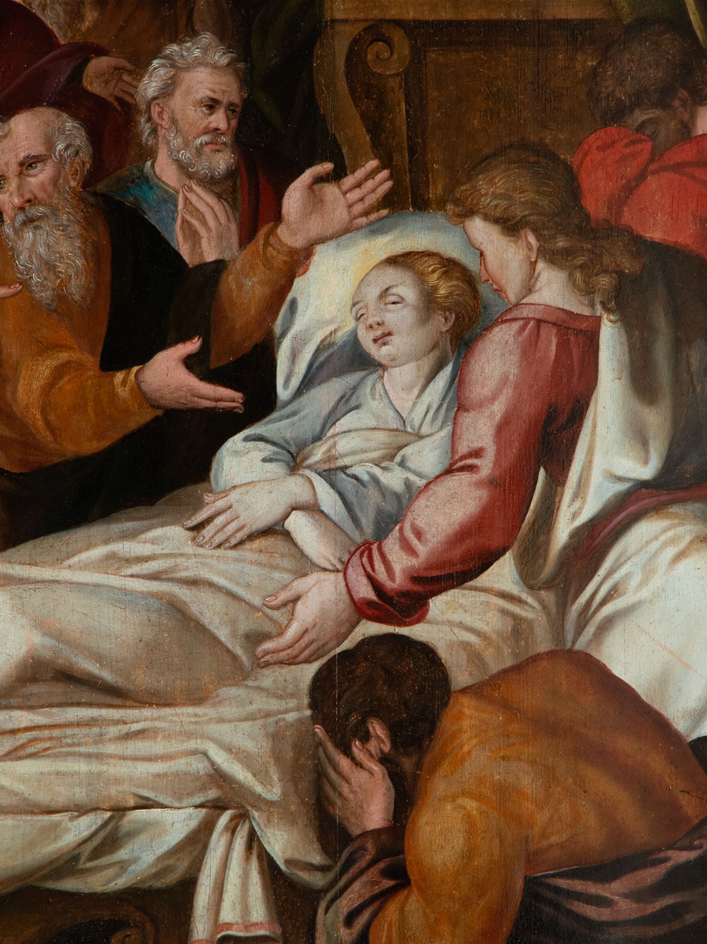 The Death of Mary, oil on panel, 16th century Italian Mannerist school - Image 4 of 8