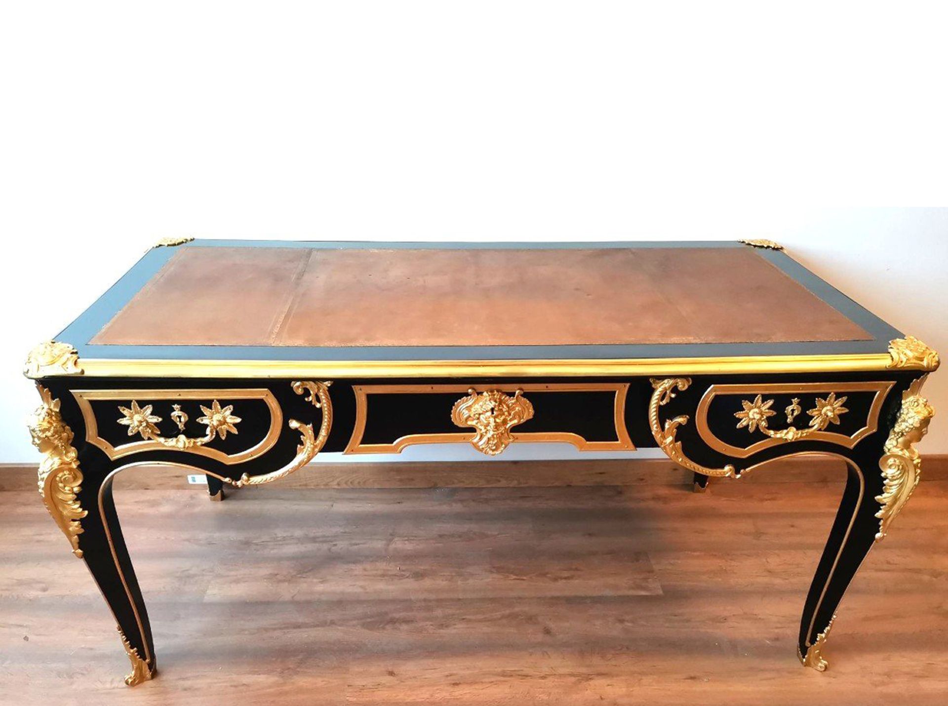 Important Regency Flat Black Lacquered Desk XII - Image 10 of 10